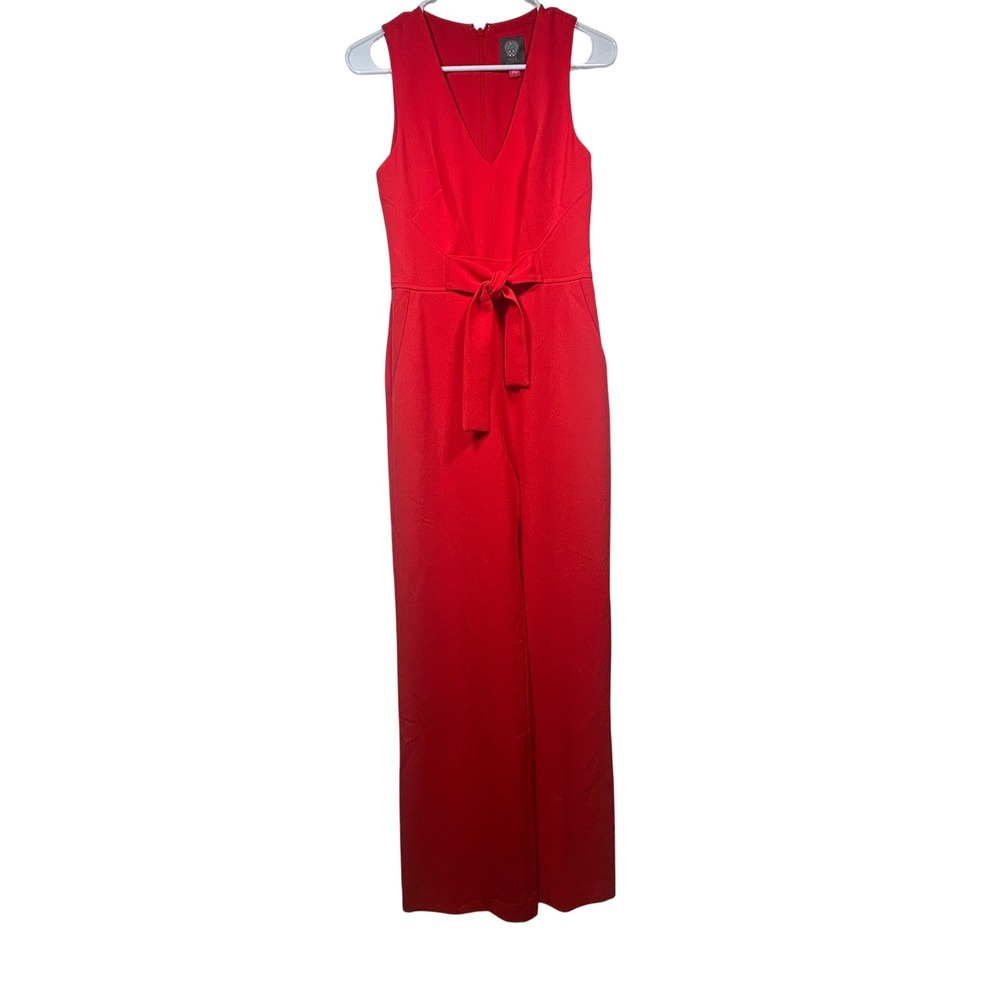 Vince Camuto Red Sleeveless Wide Leg Jumpsuit Formal Dressy‎ Occasion Sz 0
